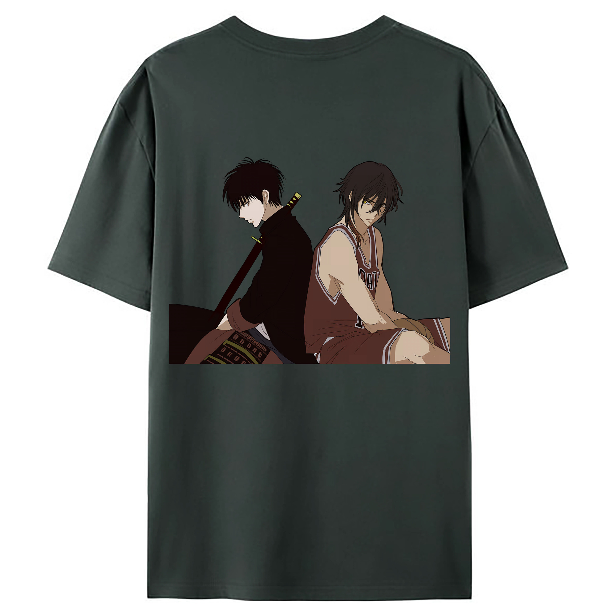（画像用） SLAM DUNK／スラムダンク 綿100％ メンズ半袖Tシャツ（バックプリント） 通気性